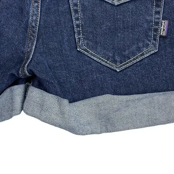PATAGONIA Cuffed Hem Denim Shorts Sz 26 Blue - Picture 7 of 10